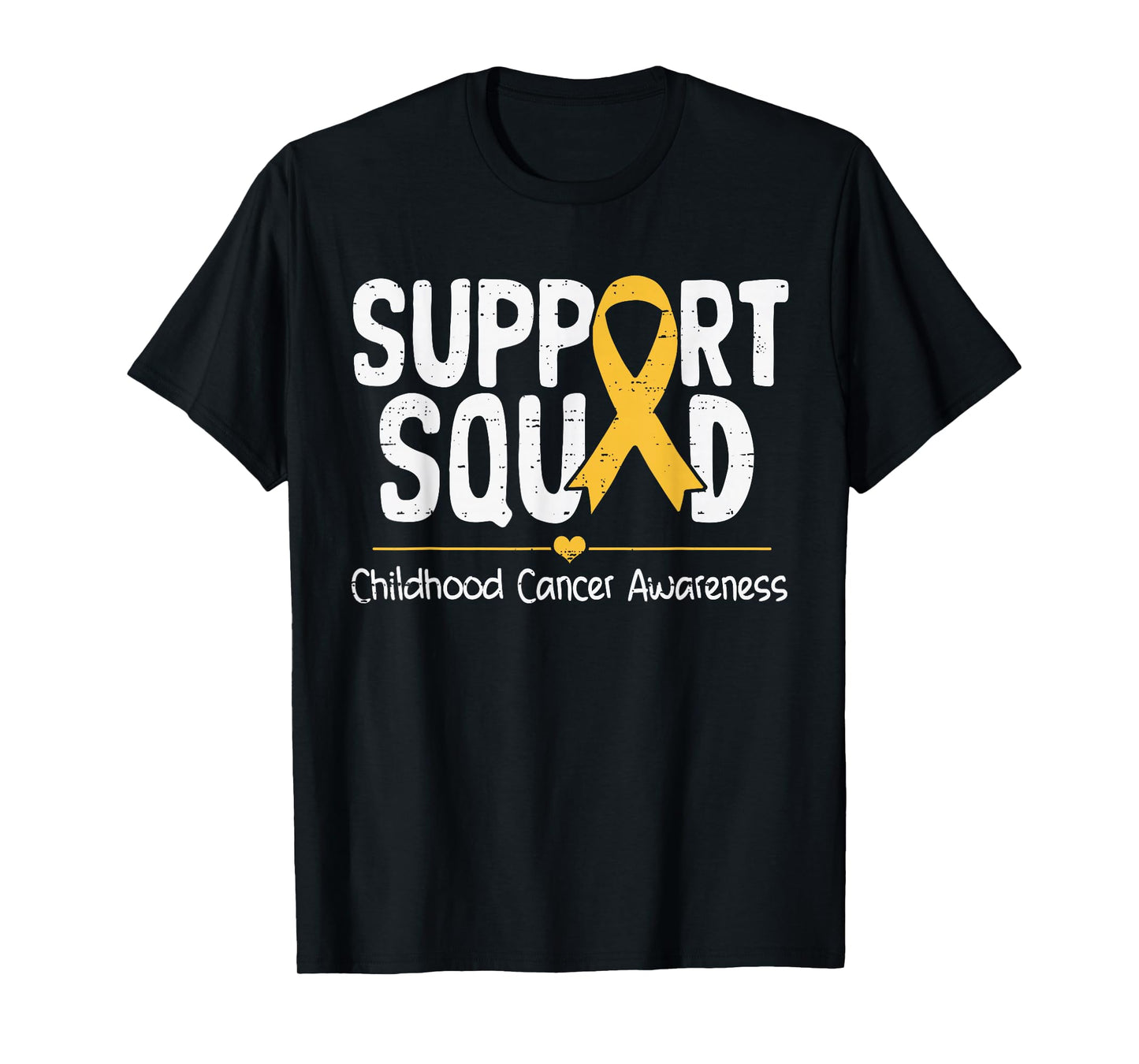 Support Squad Childhood Cancer Awareness Gold Ribbon T-Shirt
