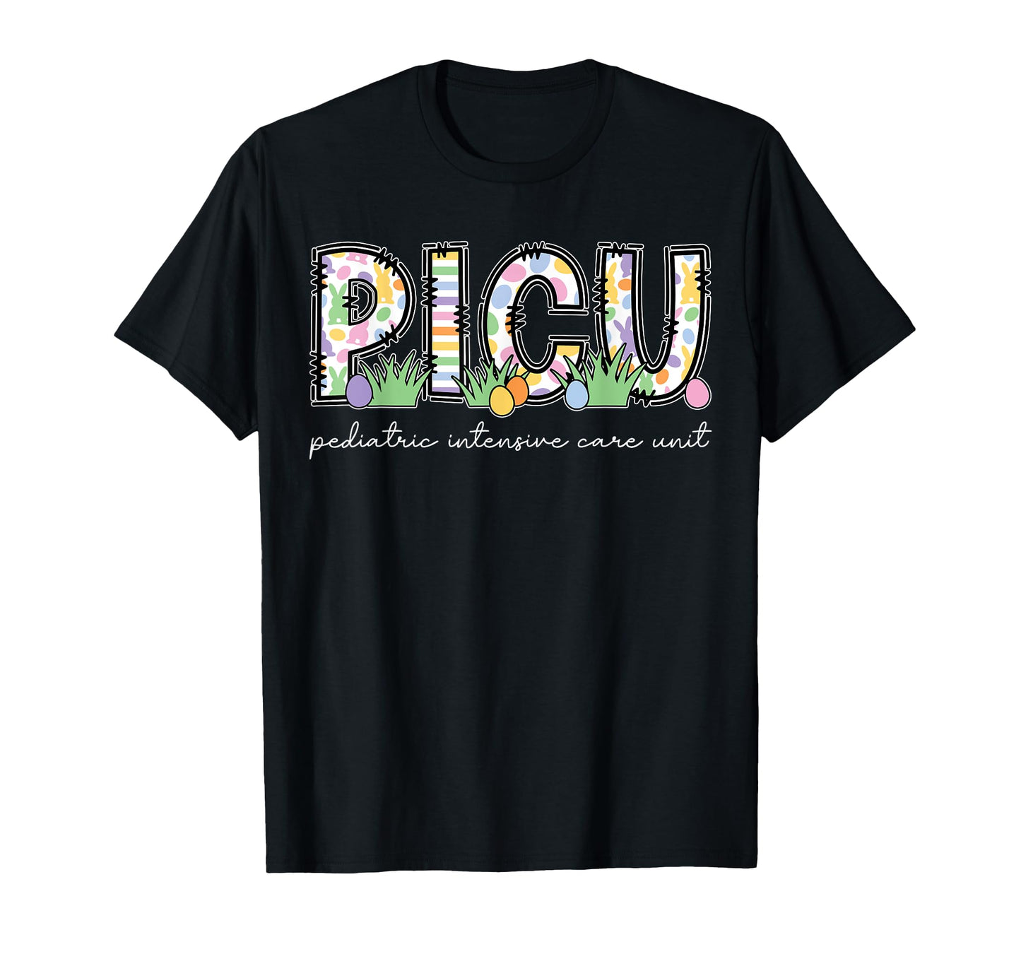 PICU Pediatric Intensive Care Unit Nurse Bunny Easter T-Shirt