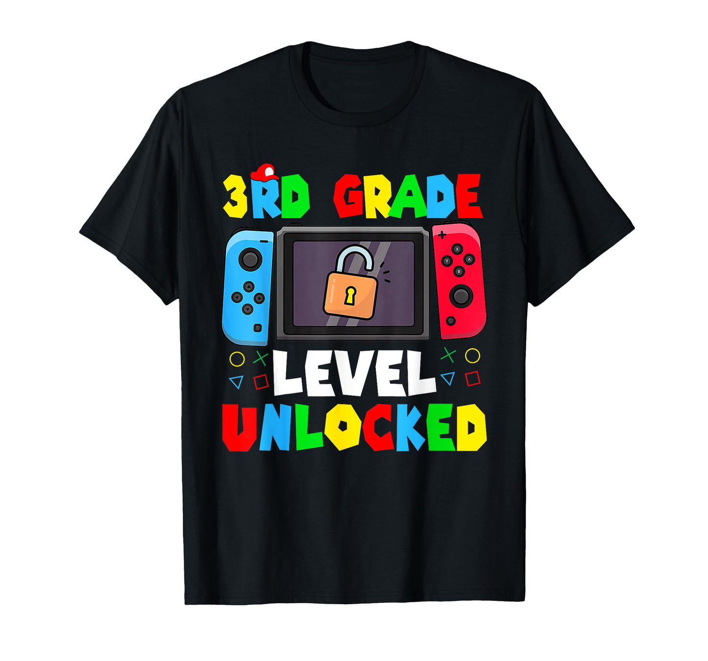 3rd Grade Level Unlocked Back to School First Day Gamer Boys T-Shirt