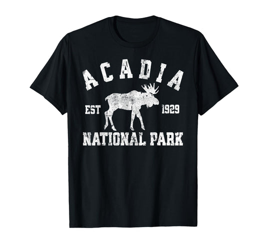 Acadia National Park Maine Nature Hike Moose Outdoors T-Shirt