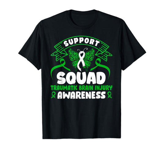 Support TBI Support Squad Traumatic Brain Injury Awareness T-Shirt