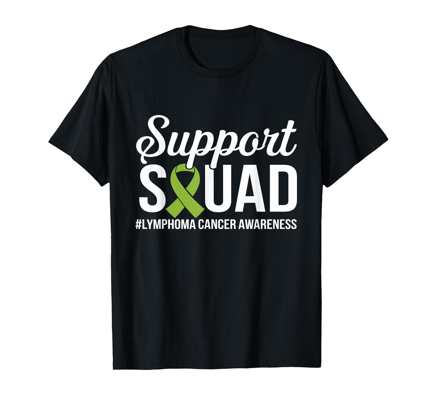 Green Ribbon Support Squad Lymphoma Cancer Awareness T-Shirt