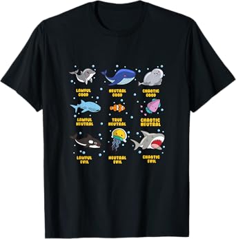 Sea Animal Alignment | Nerdy Marine Biology/Life RPG Gamer T-Shirt