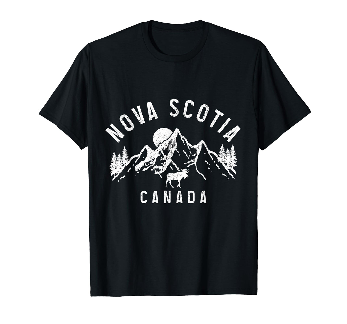 Nova Scotia Canada Souvenir Vintage Mountains Moose T-Shirt