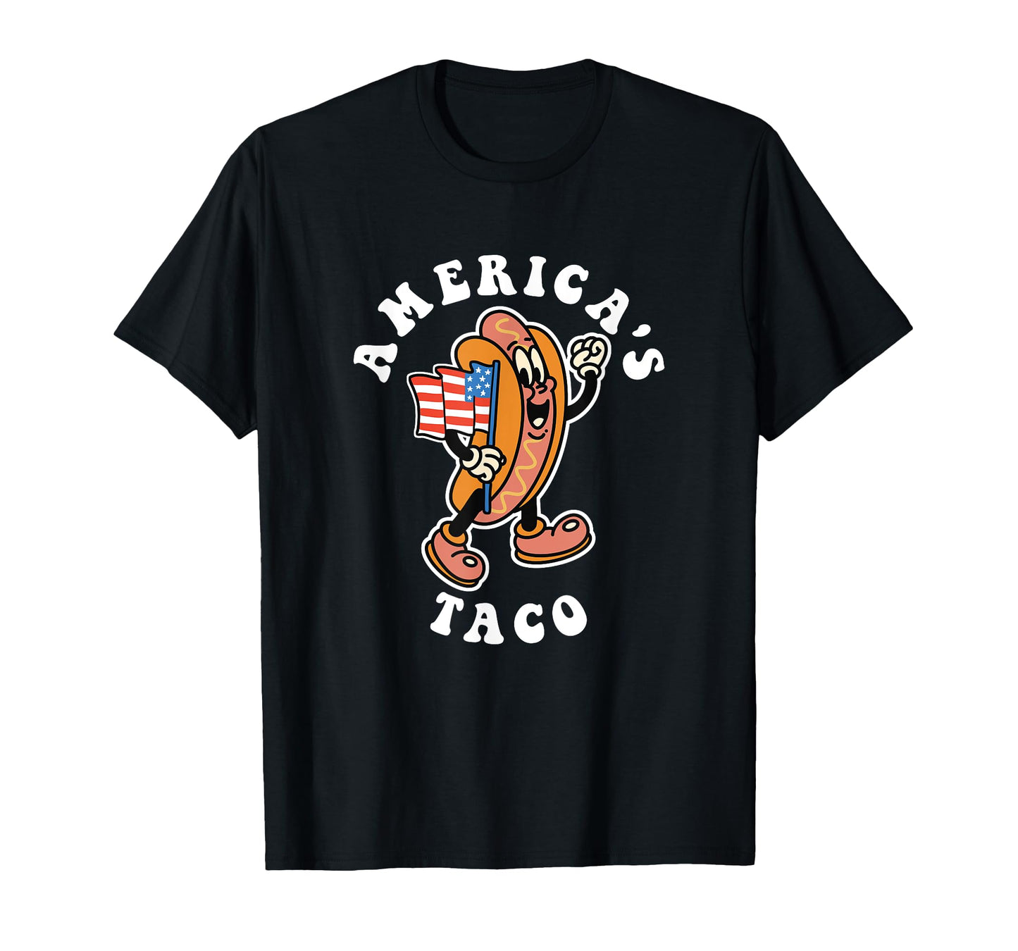 American 4th of July America's Taco Patriotic Hot Dog Wiener T-Shirt