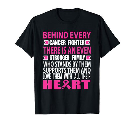 Fighter and strong family Breast cancer awareness cancer T-Shirt