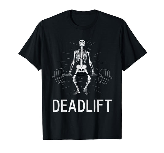 Skeleton Deadlift Spooky Weightlifting Workout T-Shirt