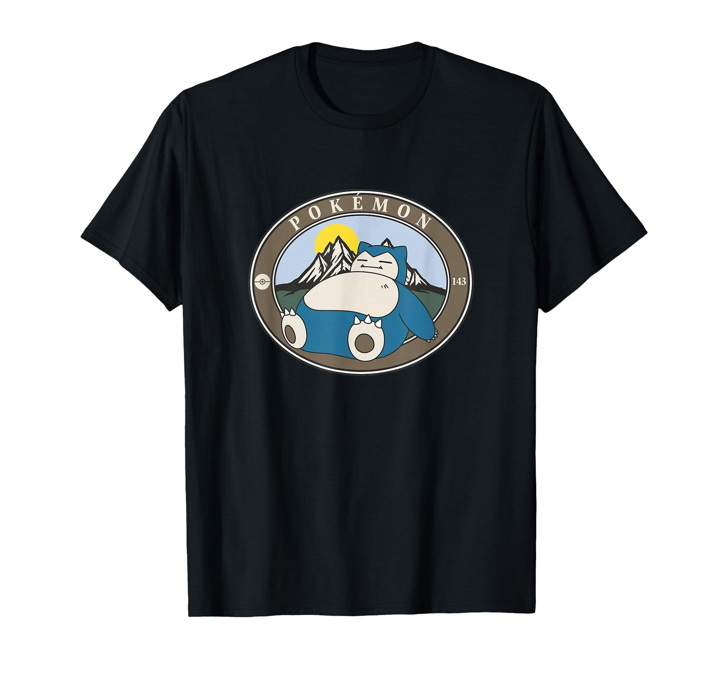 Pokémon 143 Snorlax Sleepy Outdoor Adventures Park Badge T-Shirt