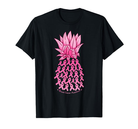 Hawaiian Pineapple & Pink Ribbon Breast Cancer Awareness Day T-Shirt