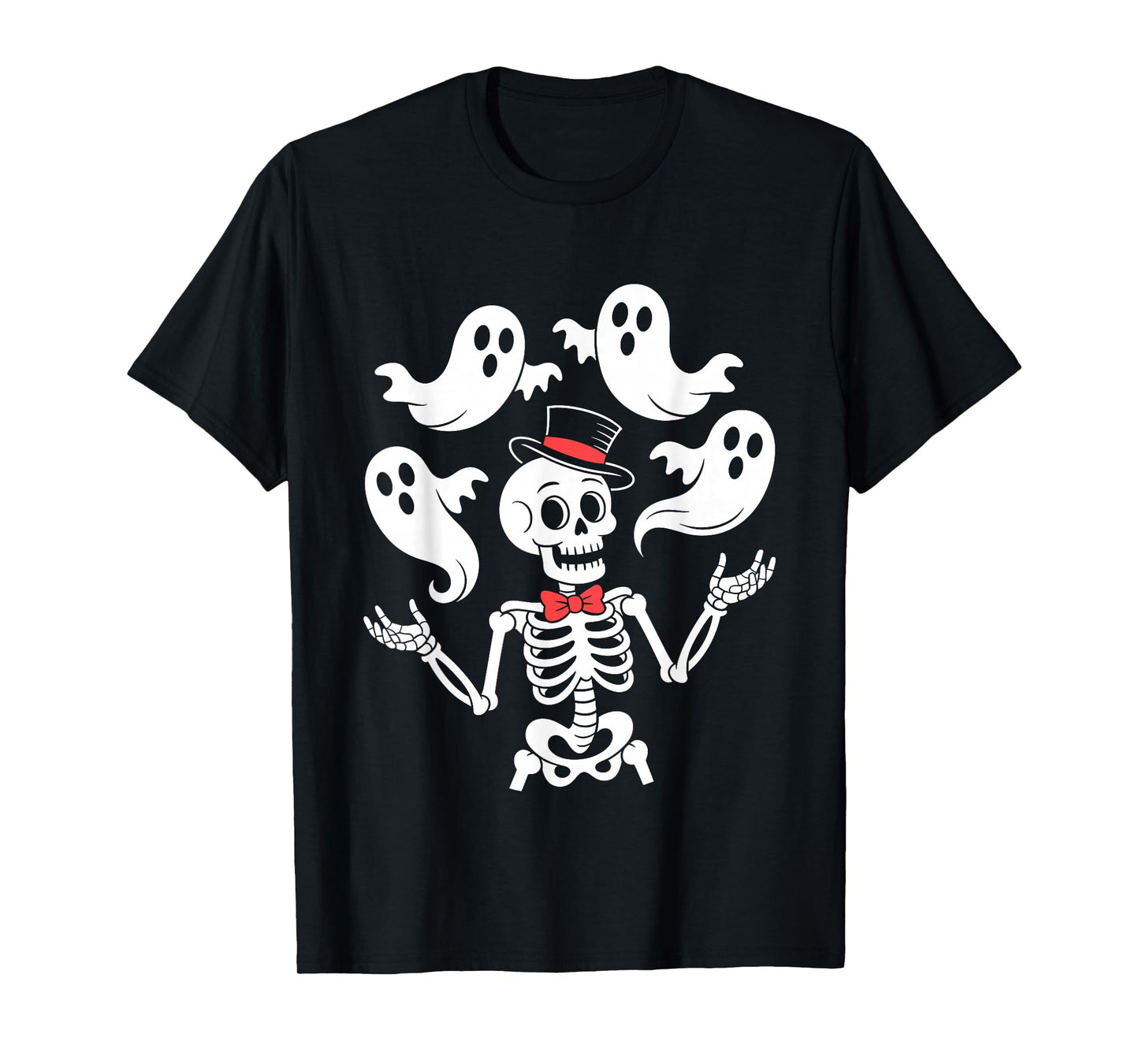 Funny Skeleton Juggling Ghosts Halloween T-Shirt