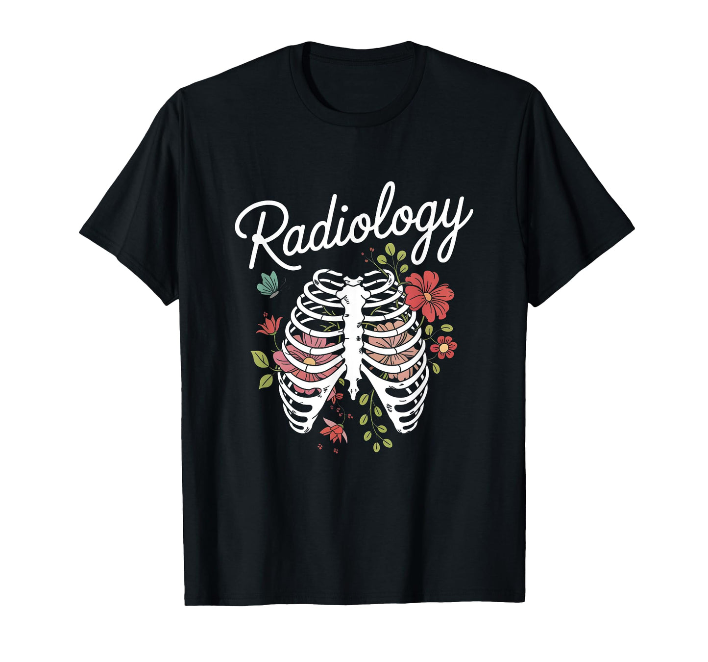 Radiology Floral Ribcage Rad Tech T-Shirt