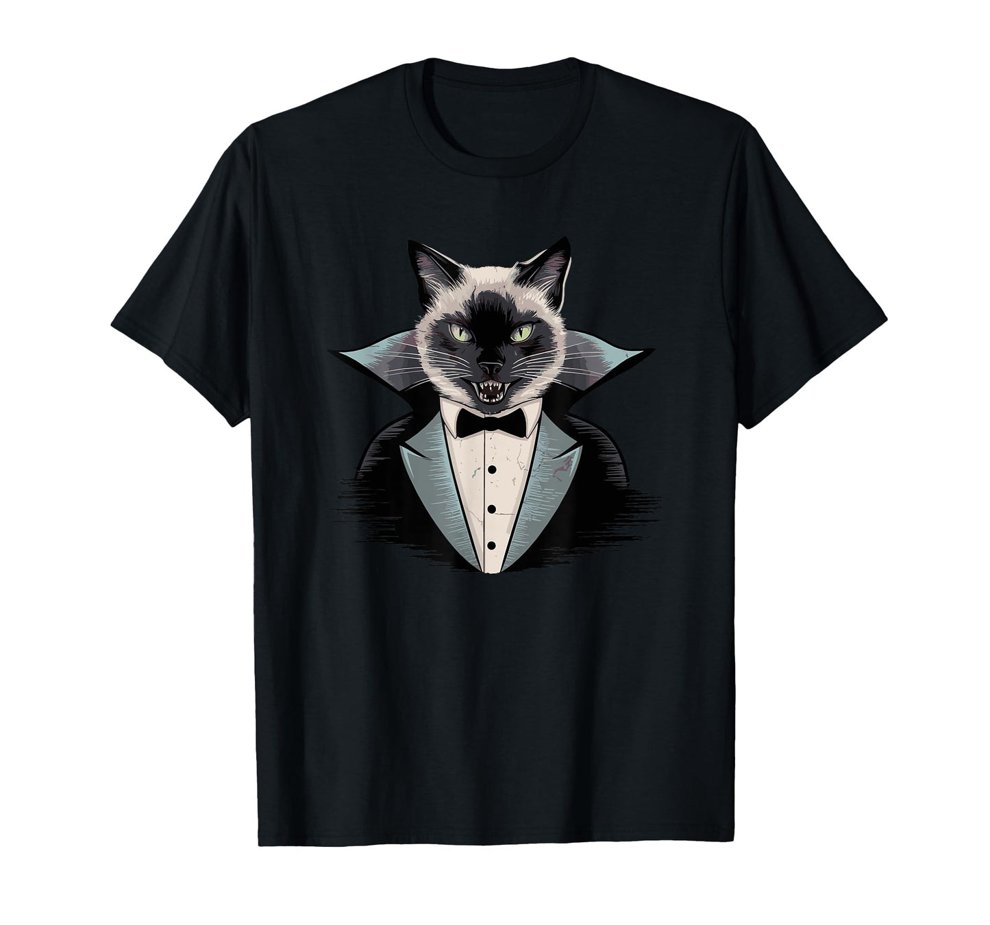 Halloween Vampire Siamese Cat T-Shirt