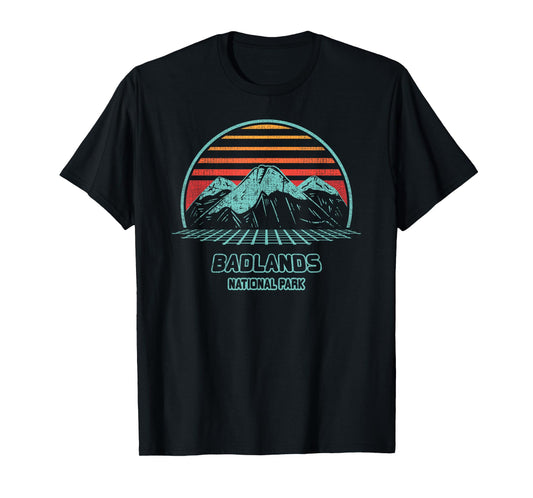 Badlands National Park Retro Hiking Vintage 80s Style T-Shirt