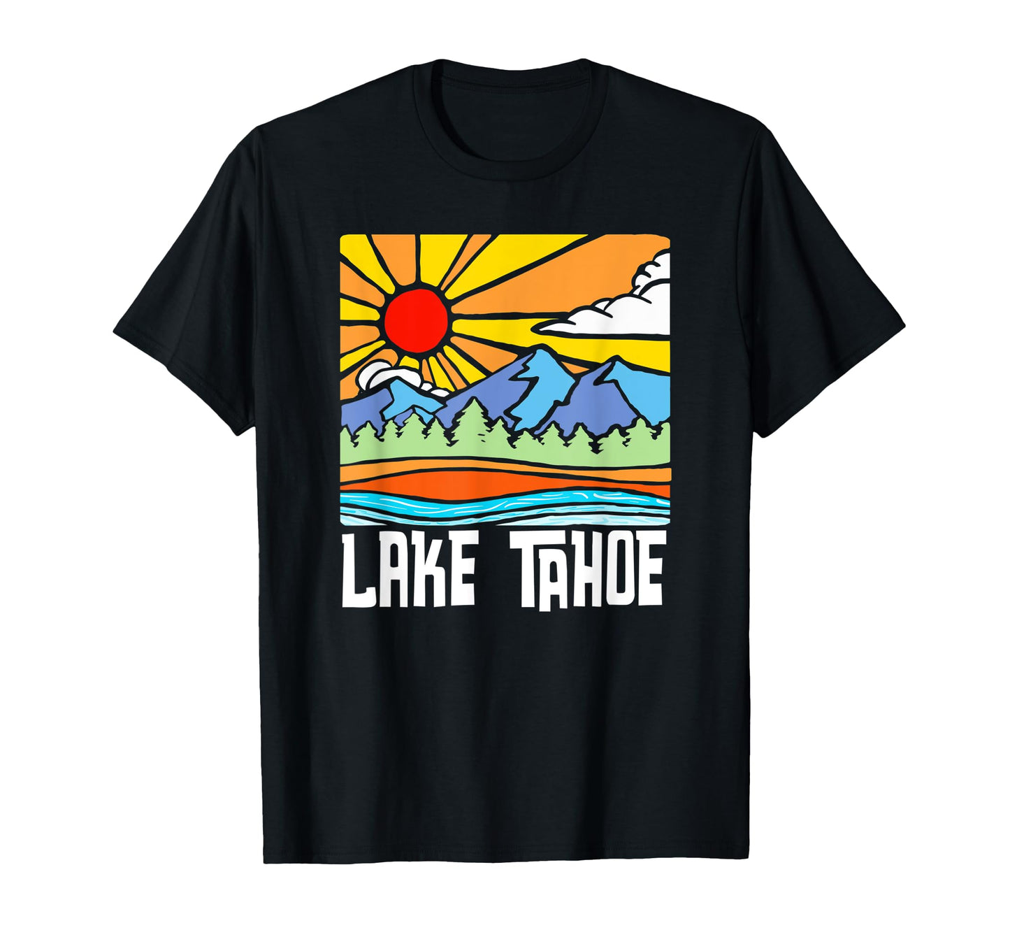 Lake Tahoe Artistic Nature & Mountains Vintage Graphic T-Shirt