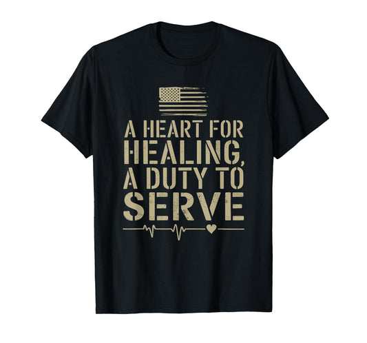 America Military Nurse Design VA Nursing Veteran T-Shirt