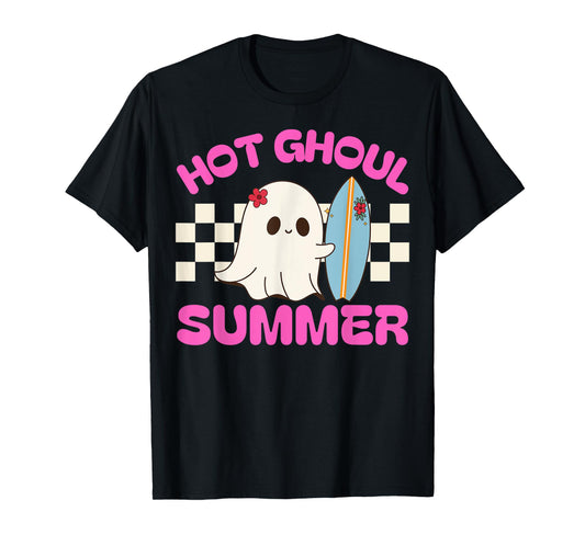 Funny Hot Ghoul Summer Ghost Spooky Beach Halloween Men Women T-Shirt