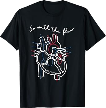 CVICU Cardiac Nurse Anatomy Cardiology Human Heart Flow T-Shirt