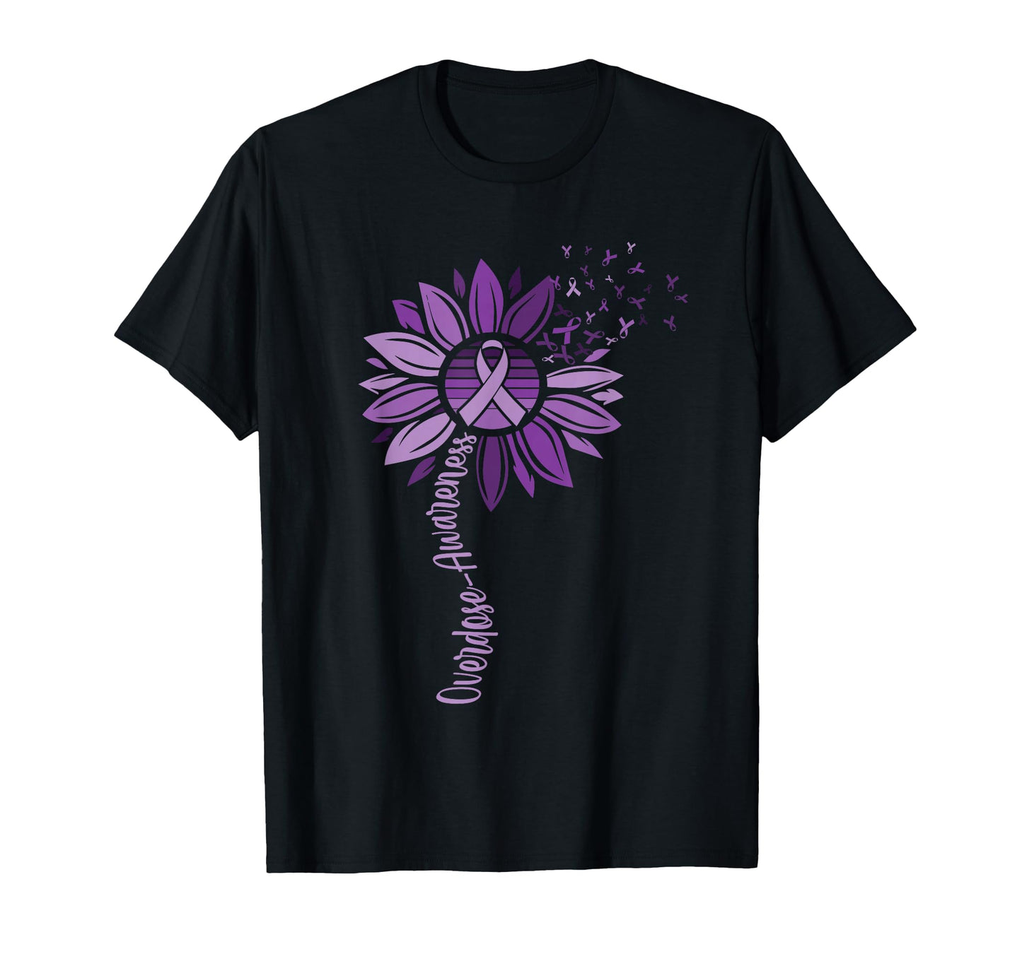 Sunflower Ribbons Overdose Awareness For Women Men T-Shirt