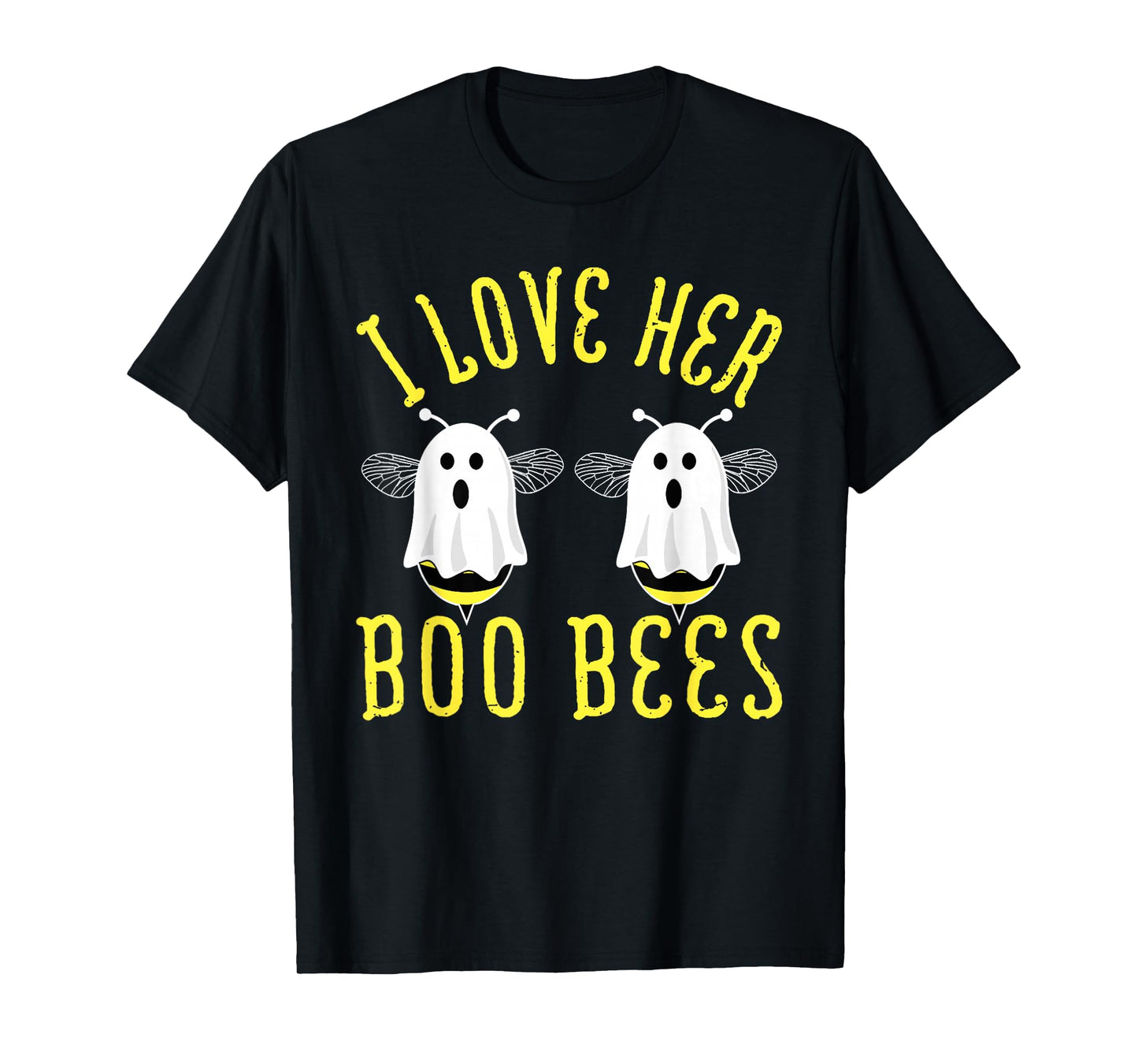 I Love Her Boo Bees Couple Matching Halloween Costumes T-Shirt