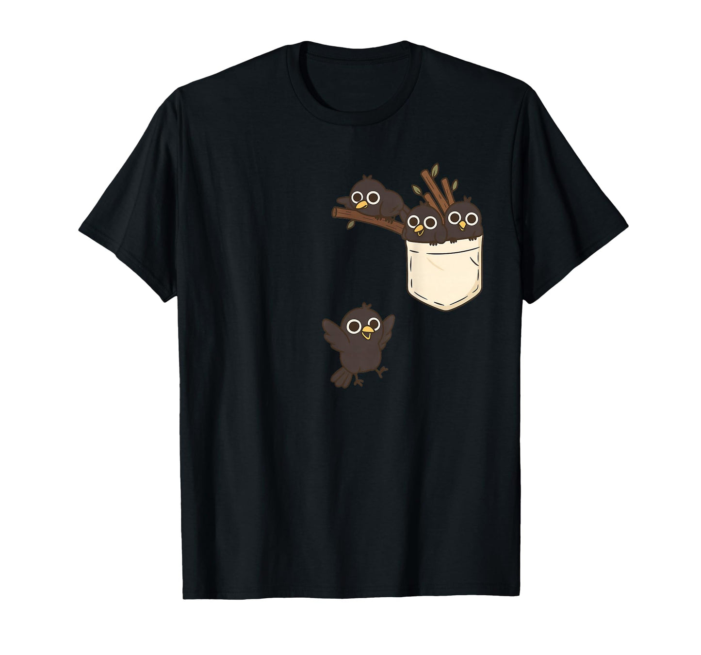 Funny Crow Cute Playing T-Shirt