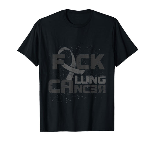 White Ribbon Lung Cancer Awareness Fuck Lung Cancer T-Shirt