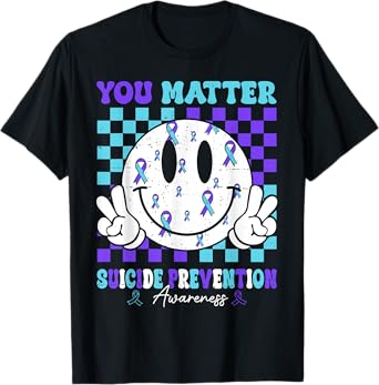 You Matter Teal Purple Ribbon Suicide Prevention Awareness T-Shirt