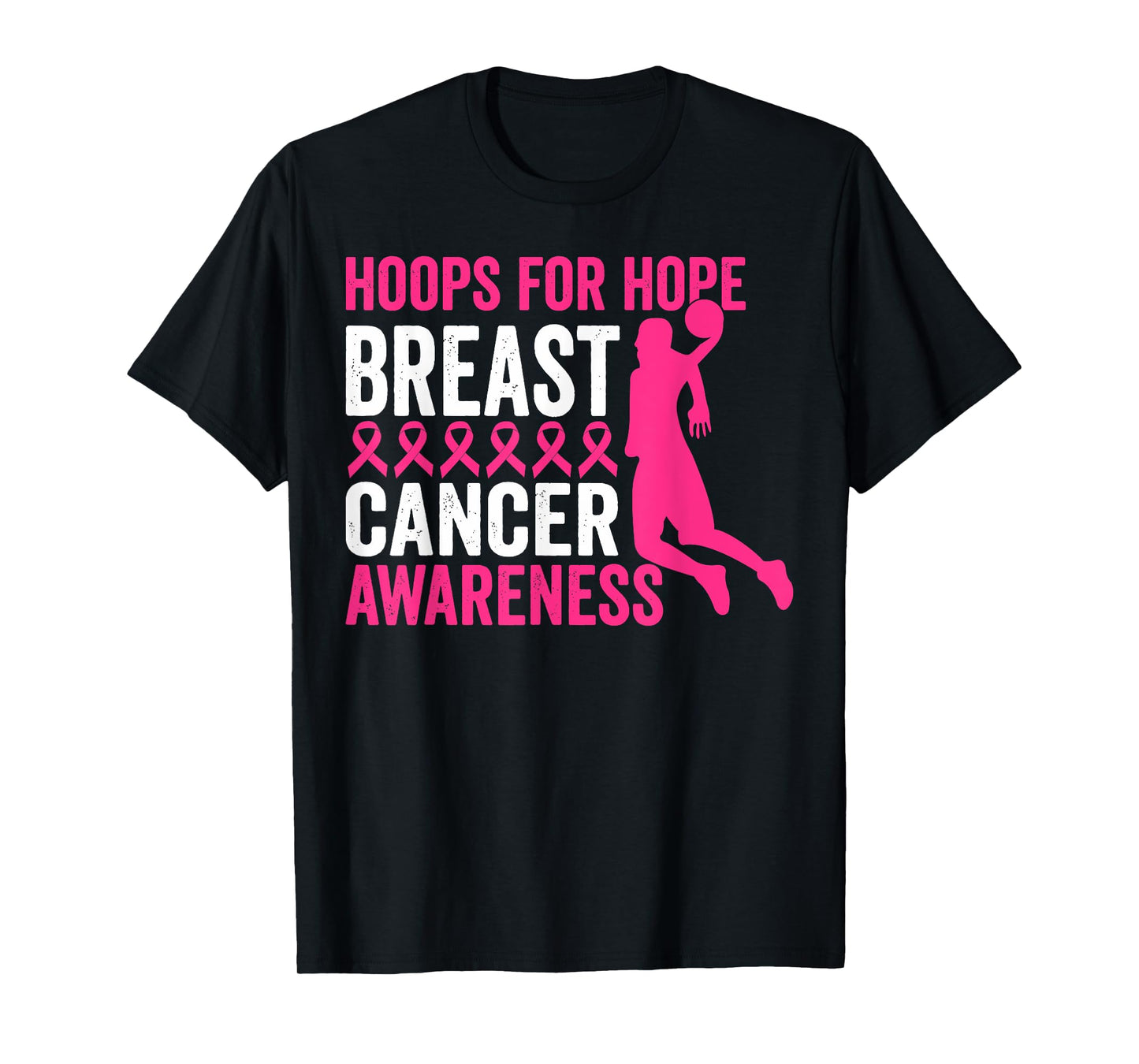 Hoops For Hope Basketball Family Breast Cancer Awareness T-Shirt