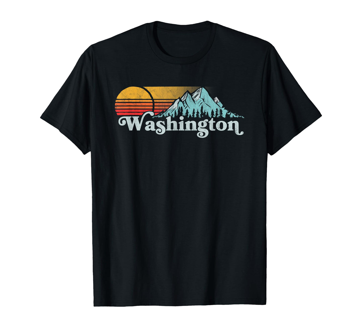 Vintage Washington State Retro Distressed Mountains Graphic T-Shirt