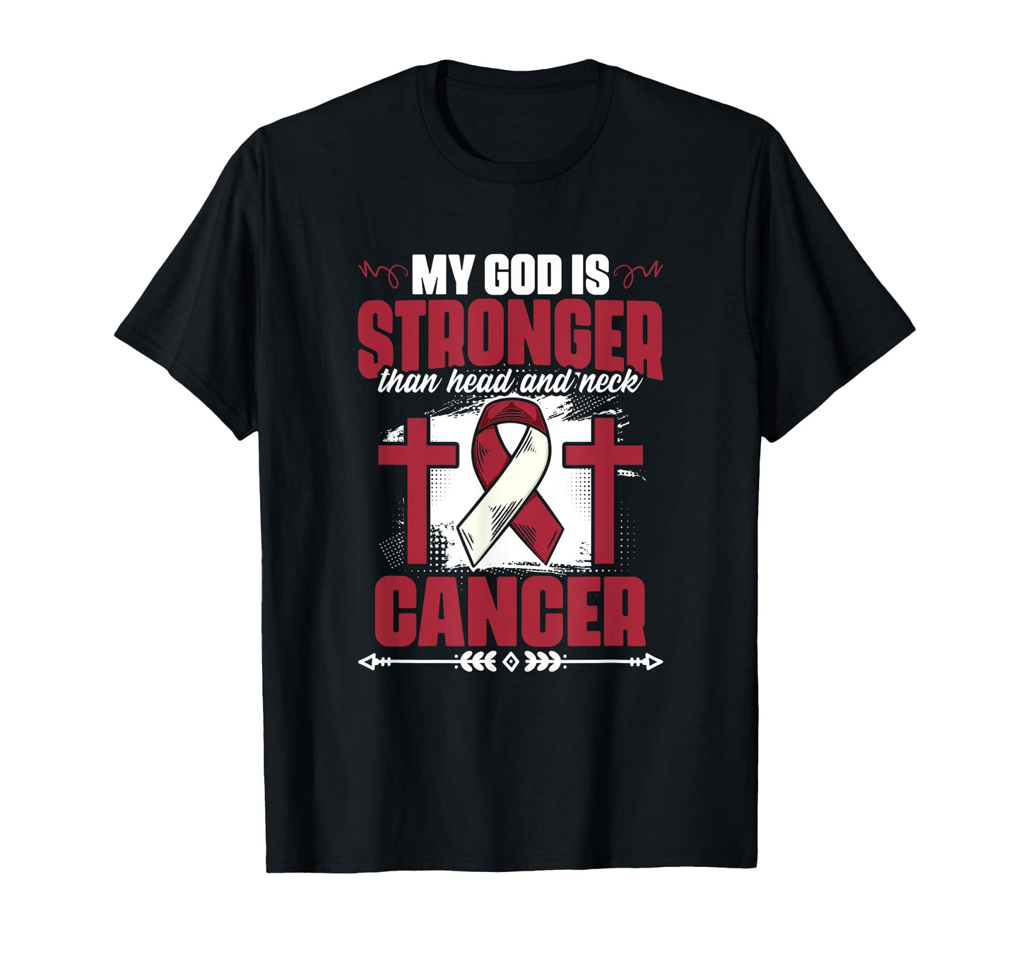 God Stronger Than Head And Neck Cancer Throat Cancer T-Shirt