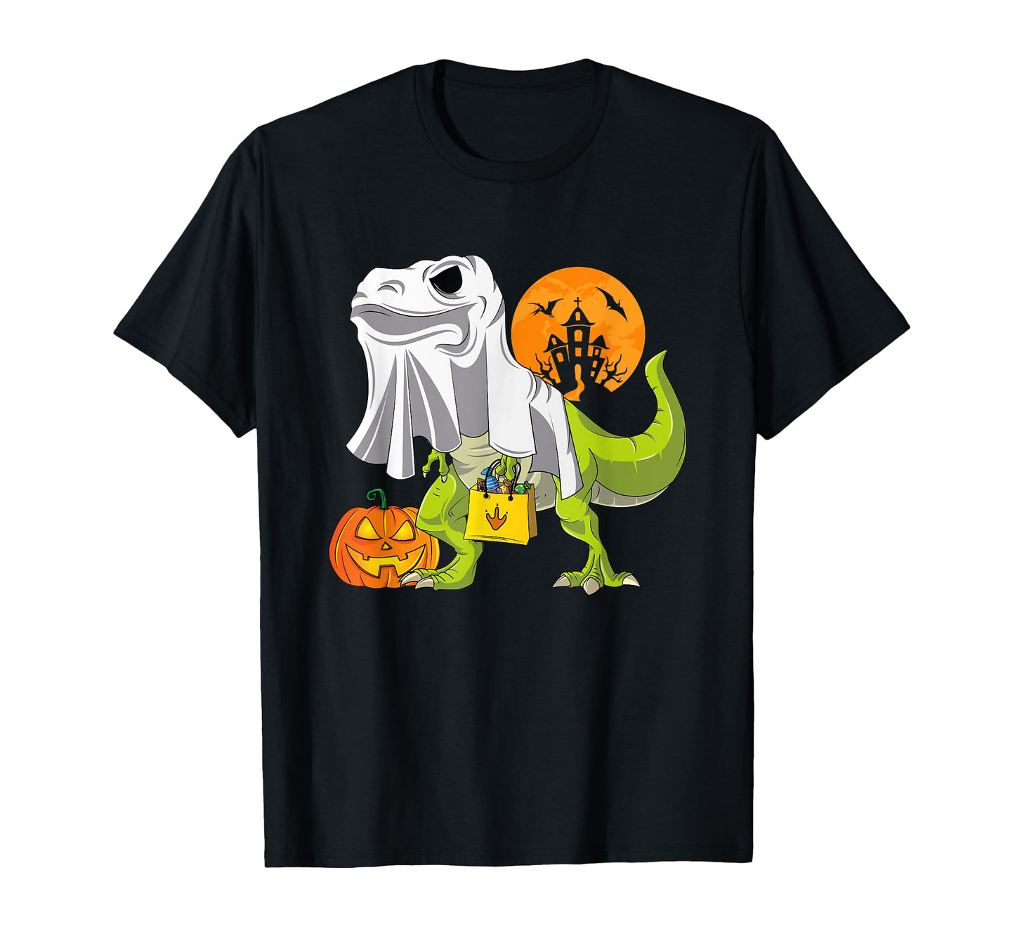 Ghost Dinosaur Funny T Rex Halloween Shirt For Boys Costume T-Shirt
