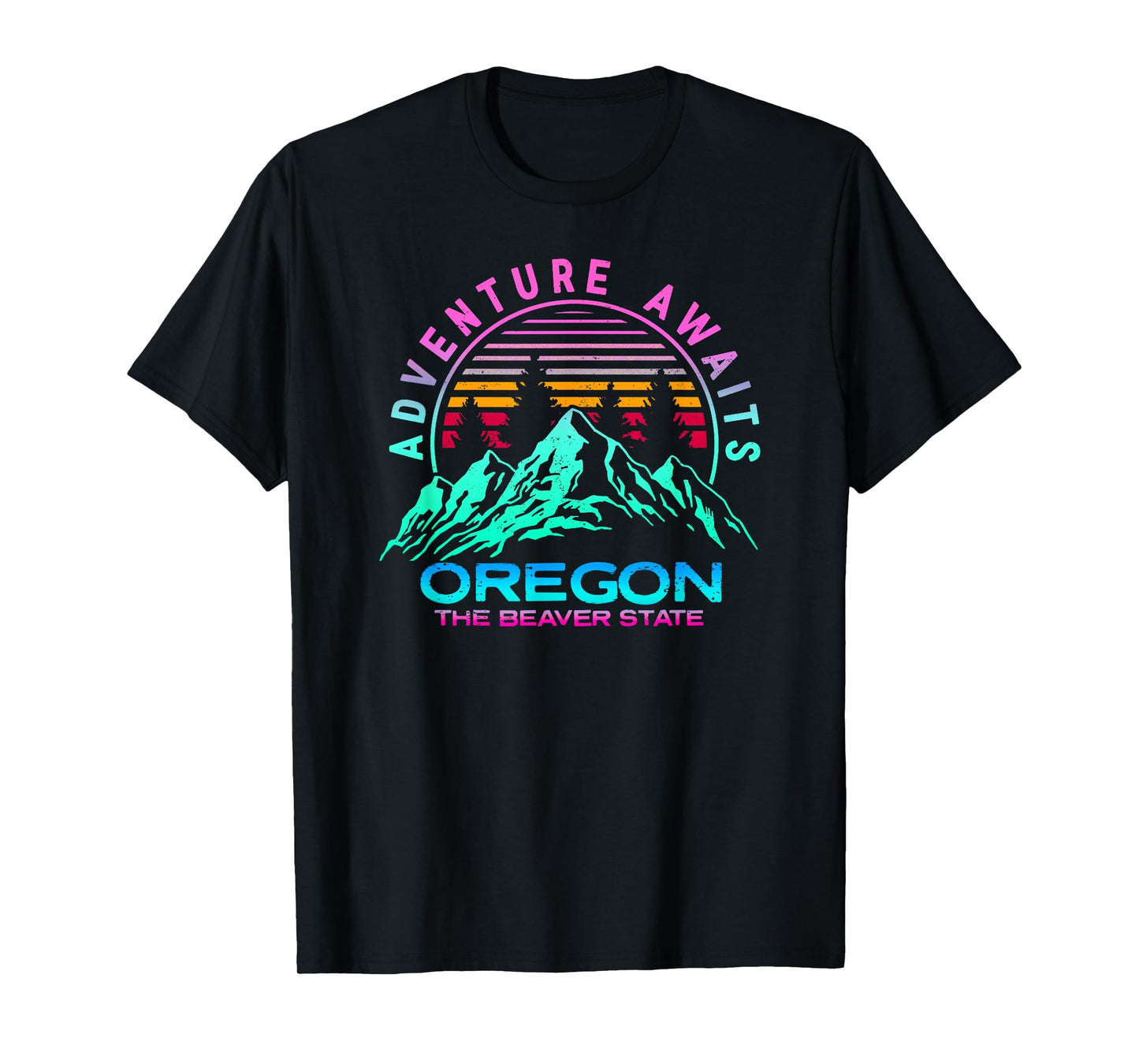 Oregon Retro Vintage Mountains & Outdoors Wilderness State T-Shirt