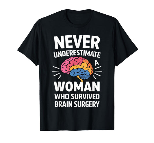 Cute Brain Surgery Art For Women Brain Tumor Cancer Survivor T-Shirt