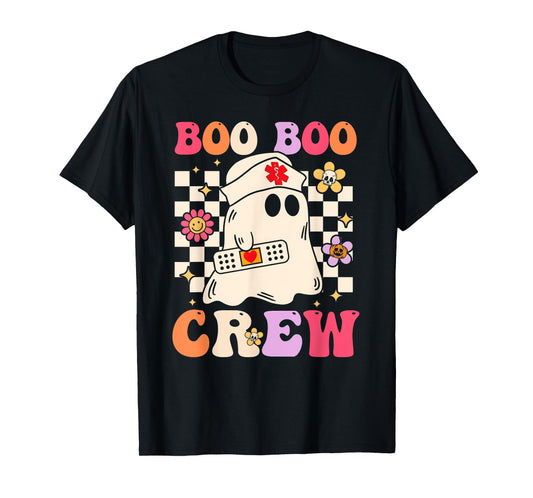 Groovy Boo Boo Crew Nurse Ghost Paramedic Funny Halloween T-Shirt