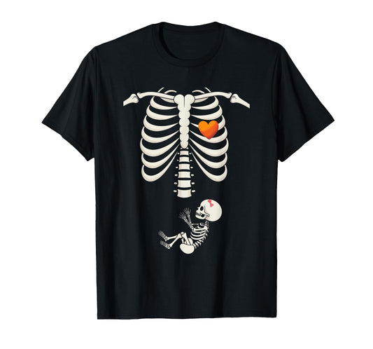 Baby Shower Skeleton Halloween Pregnancy Annoucement Girls T-Shirt