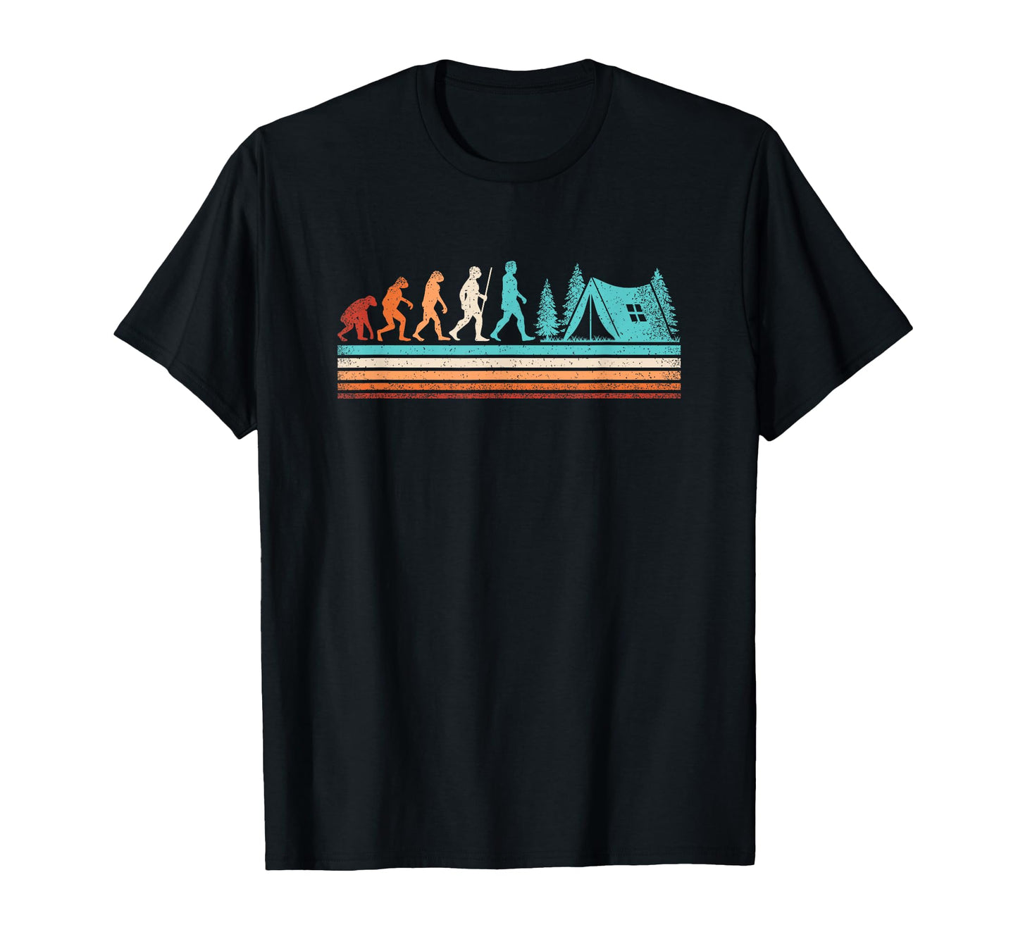Retro Camping Evolution Outdoor Nature Camper Hiking Camping T-Shirt