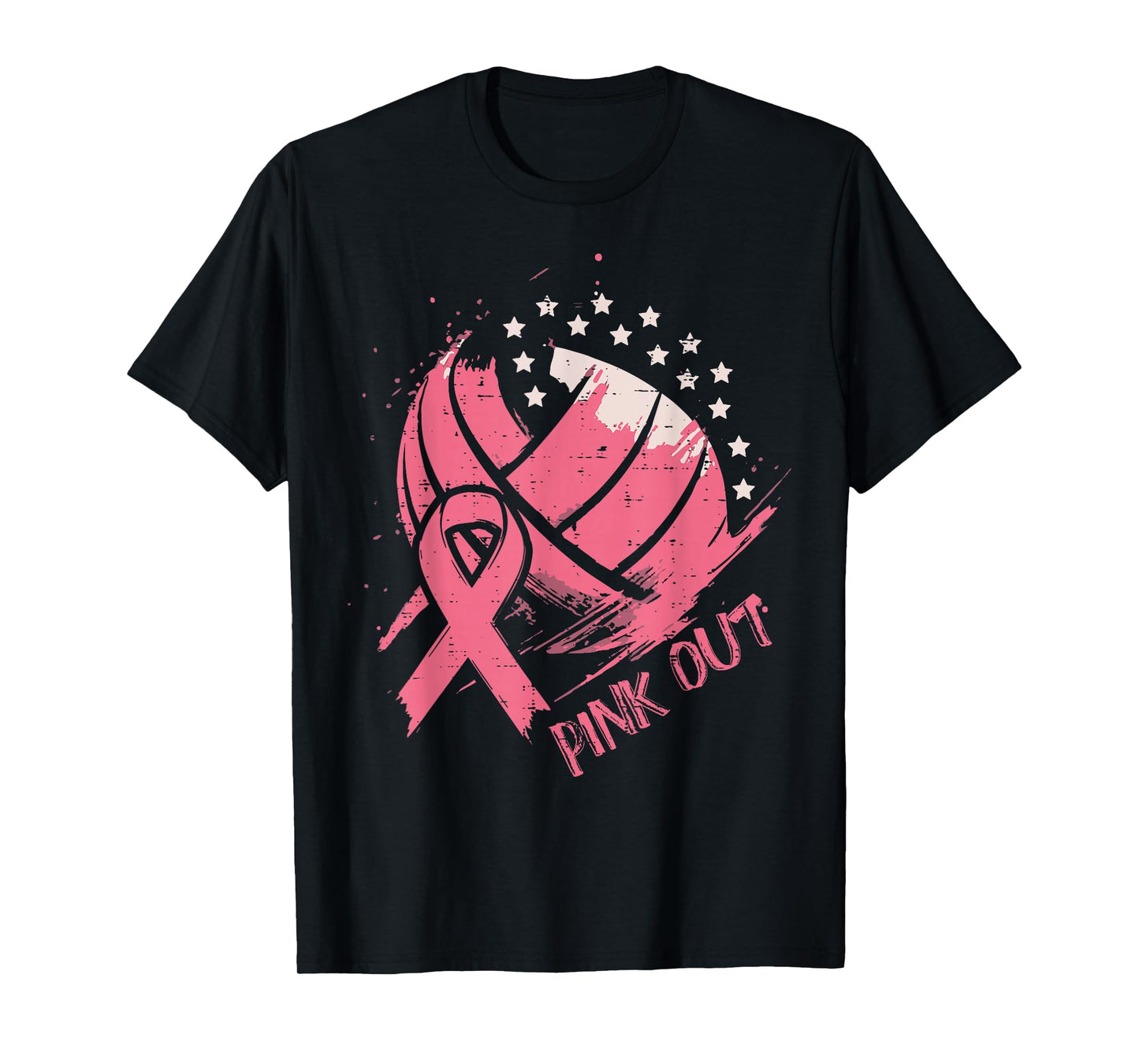 Breast Cancer Ribbon Volleyball Pink Out Aware Women Men Kid T-Shirt
