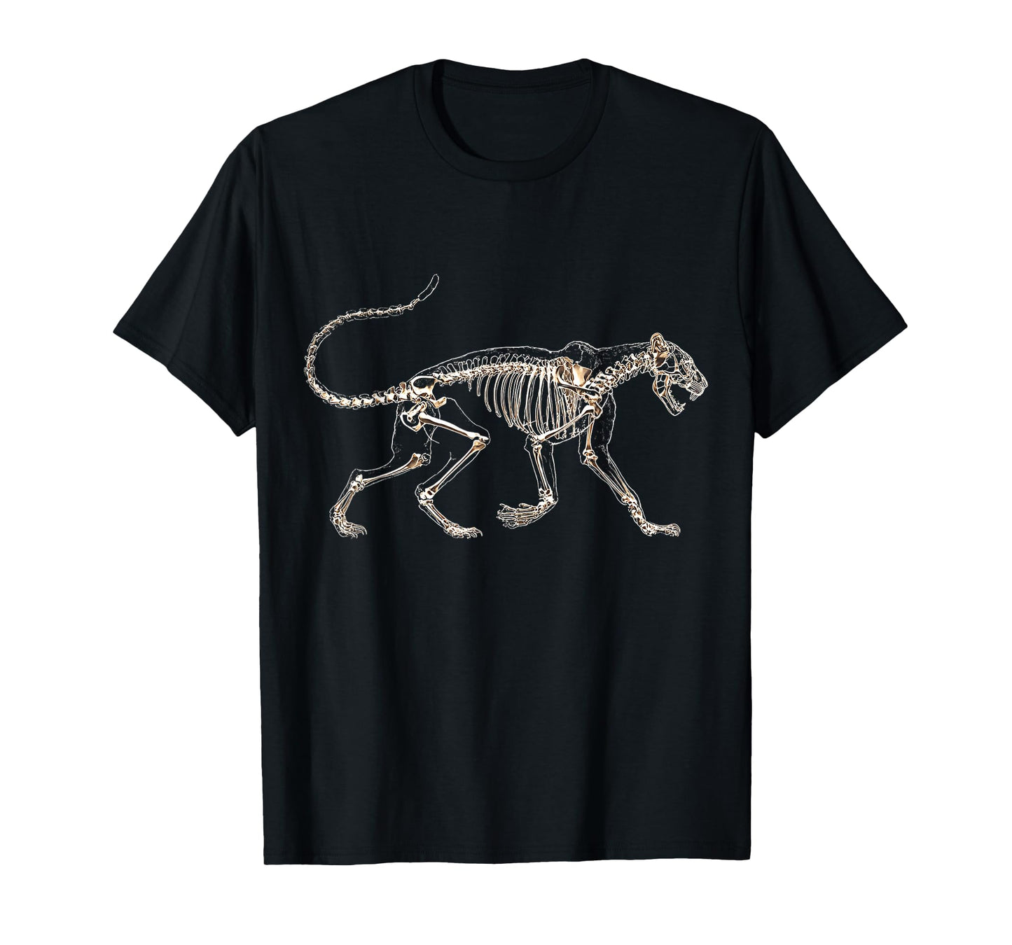 Halloween Leopard Skeleton Drawing Portrait Animal Halloween T-Shirt