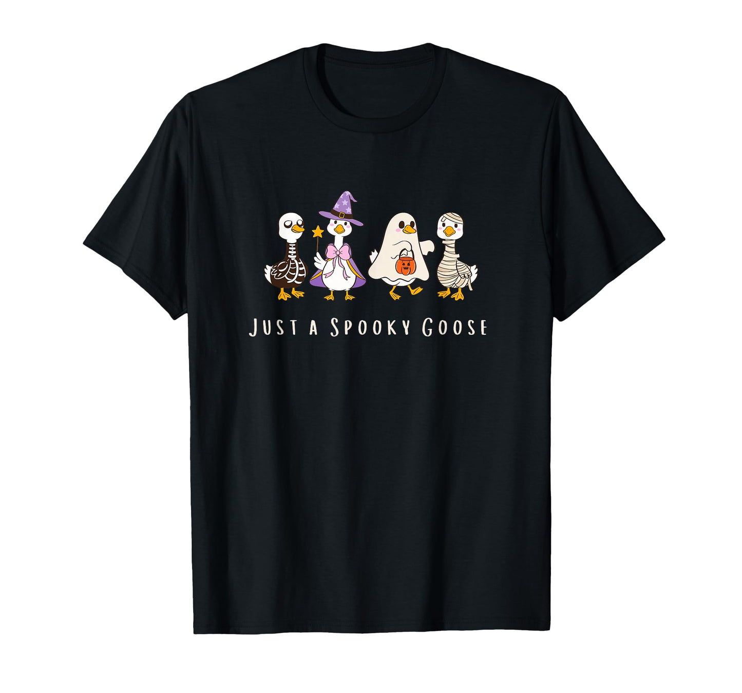Just A Spooky Goose Silly Funny Halloween Autumn T-Shirt