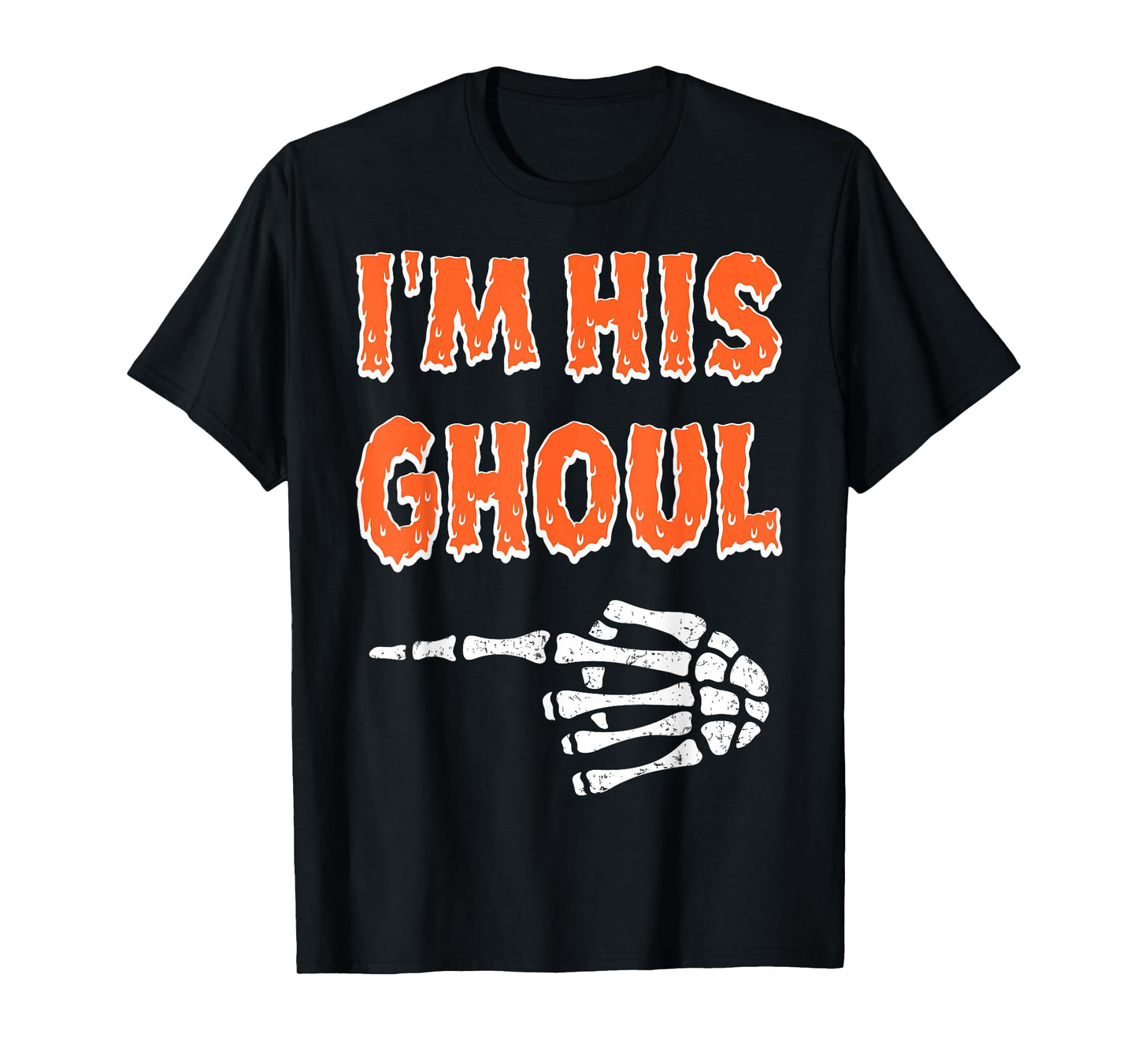 I’m Her Boo I’m His Ghoul Halloween Couple Matching Skeleton T-Shirt