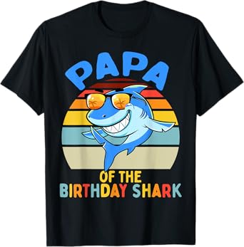 Papa of the Shark Birthday Matching Family T-Shirt