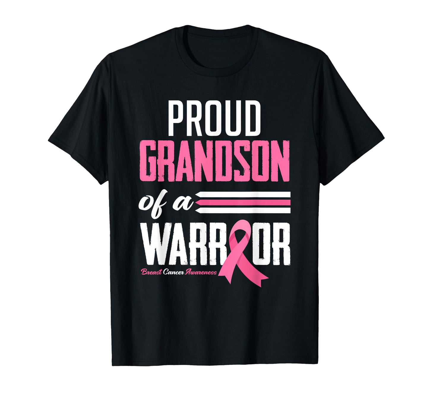 Proud Grandson Of A Warrior Grandma Breast Cancer Awareness T-Shirt