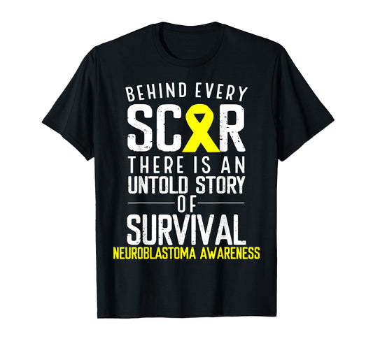 Yellow Ribbon Behind Every Scar Neuroblastoma Awareness T-Shirt