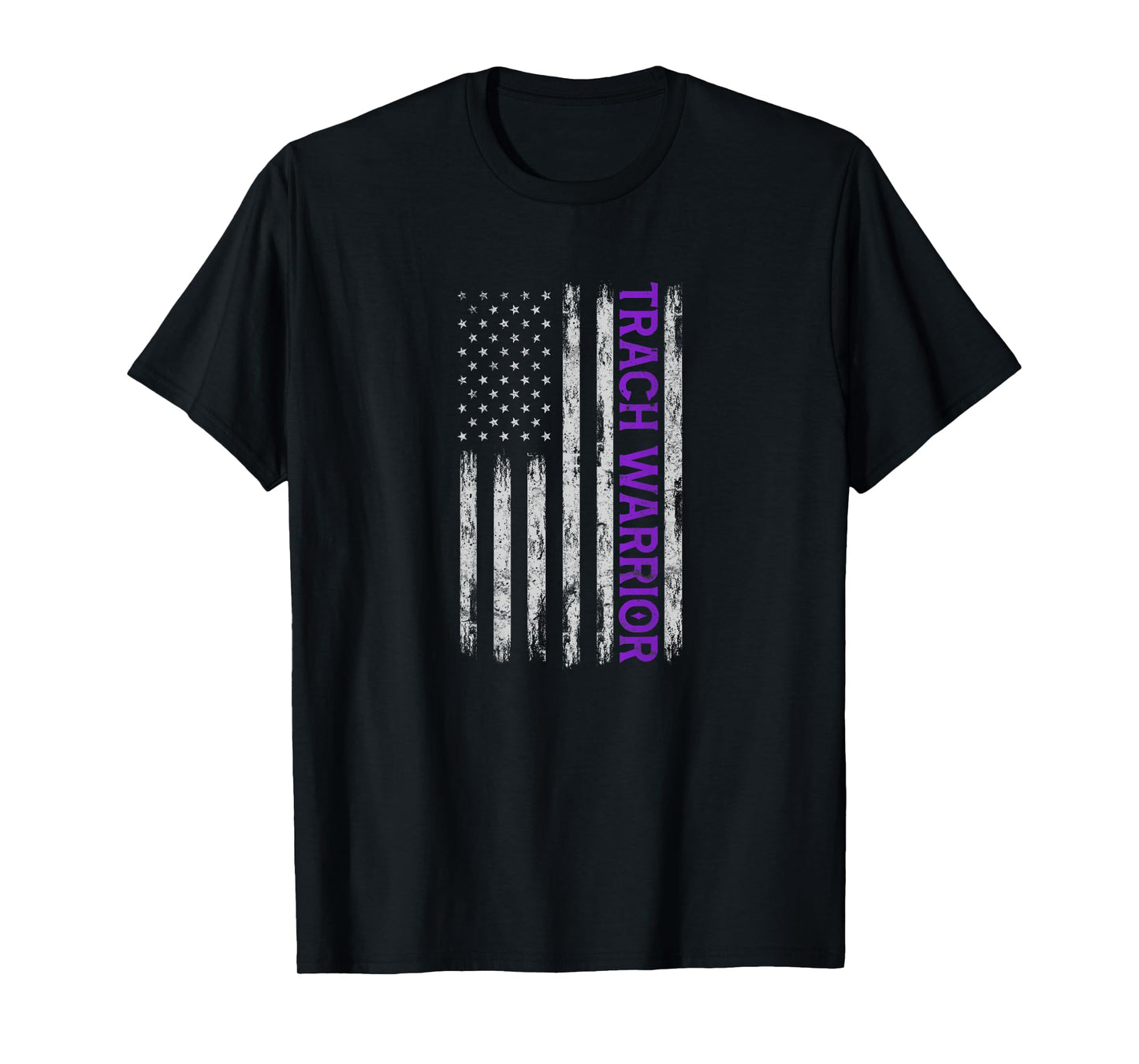 Trach Warrior Tracheostomy Awareness USA Flag Design On Back T-Shirt for Women Kids Men