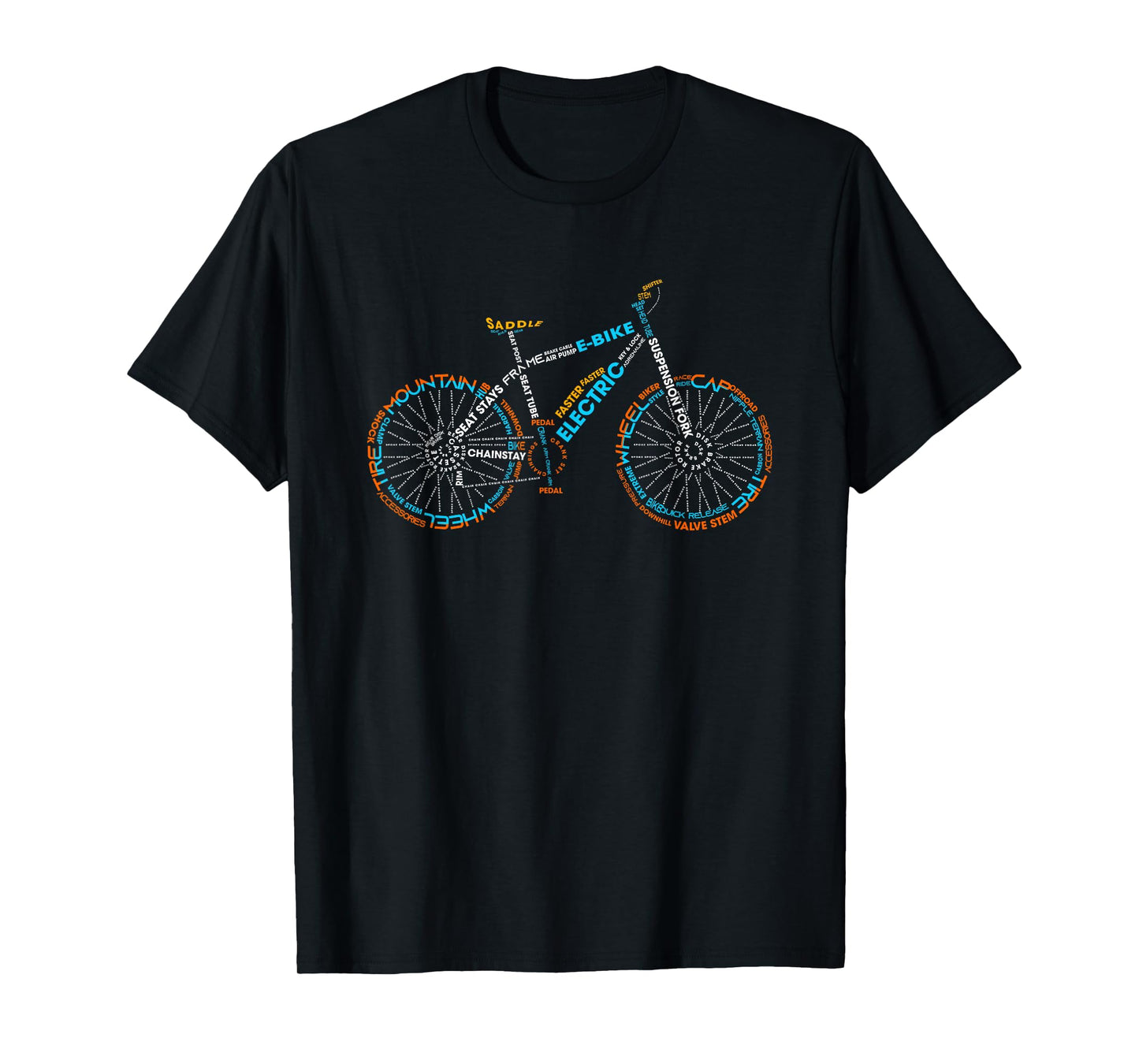 E-bike words in picture cyclist bicycle electric bike T-Shirt