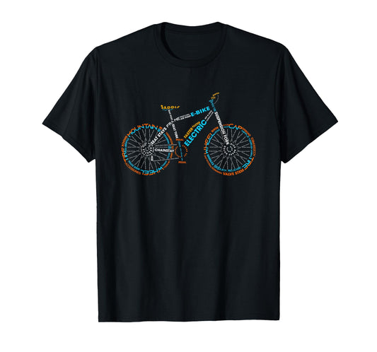 E-bike words in picture cyclist bicycle electric bike T-Shirt