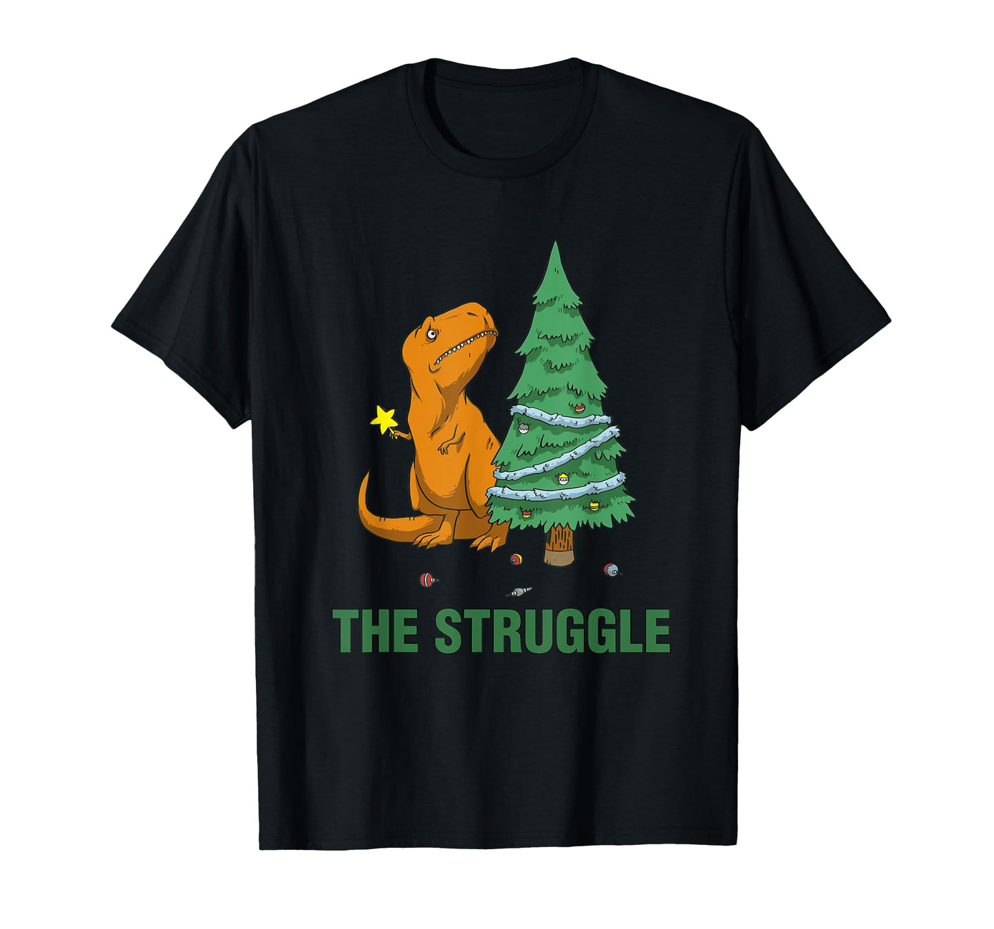 T-Rex funny Christmas or Xmas product the struggle T-Shirt