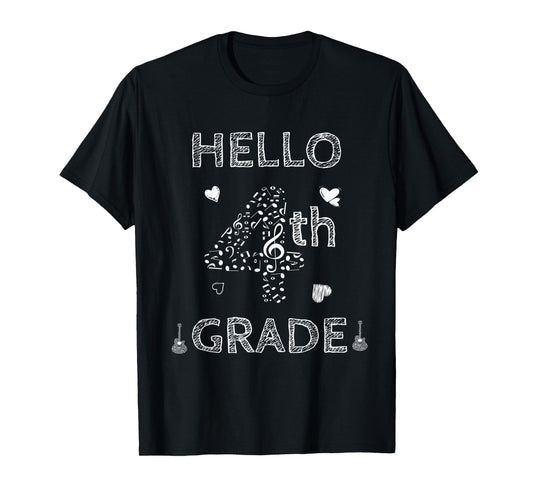 Back To School tee 4th Grade shirt hello fourth grade music T-Shirt