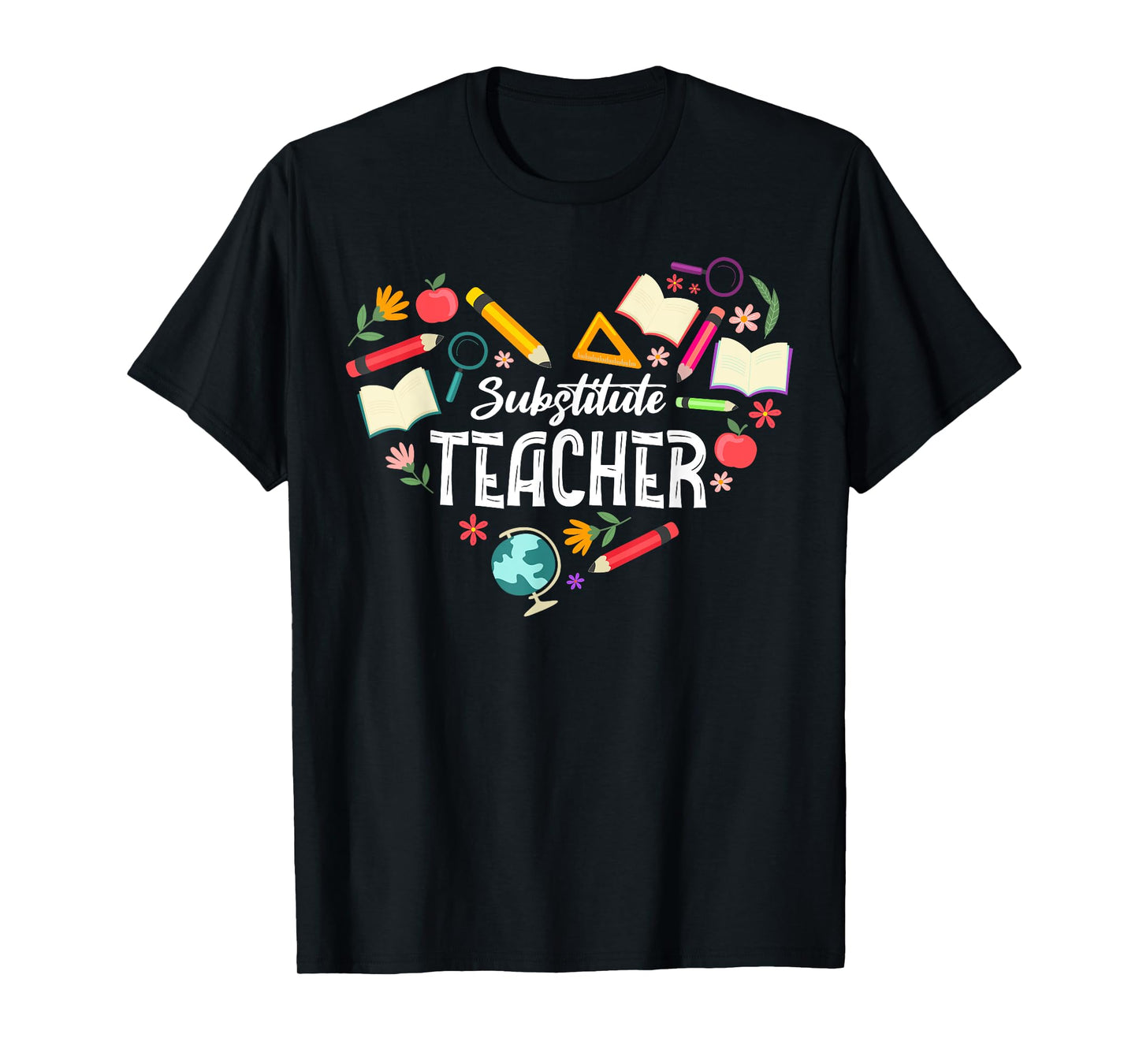 Cute Substitute Teacher Heart T-Shirt for Men Women