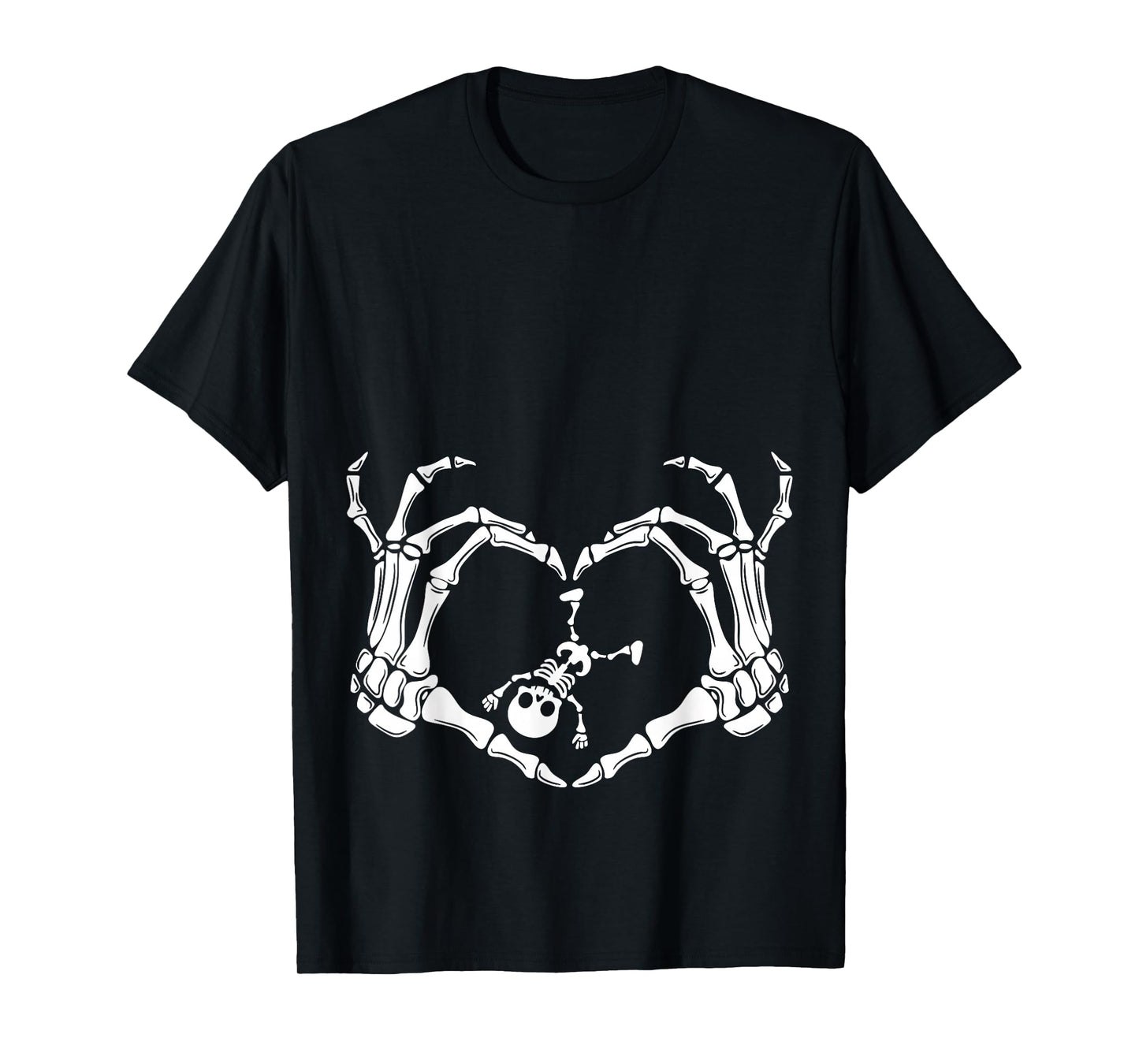 Halloween Skeleton Baby Rib Cage Pregnant Pumpkin New Mom T-Shirt