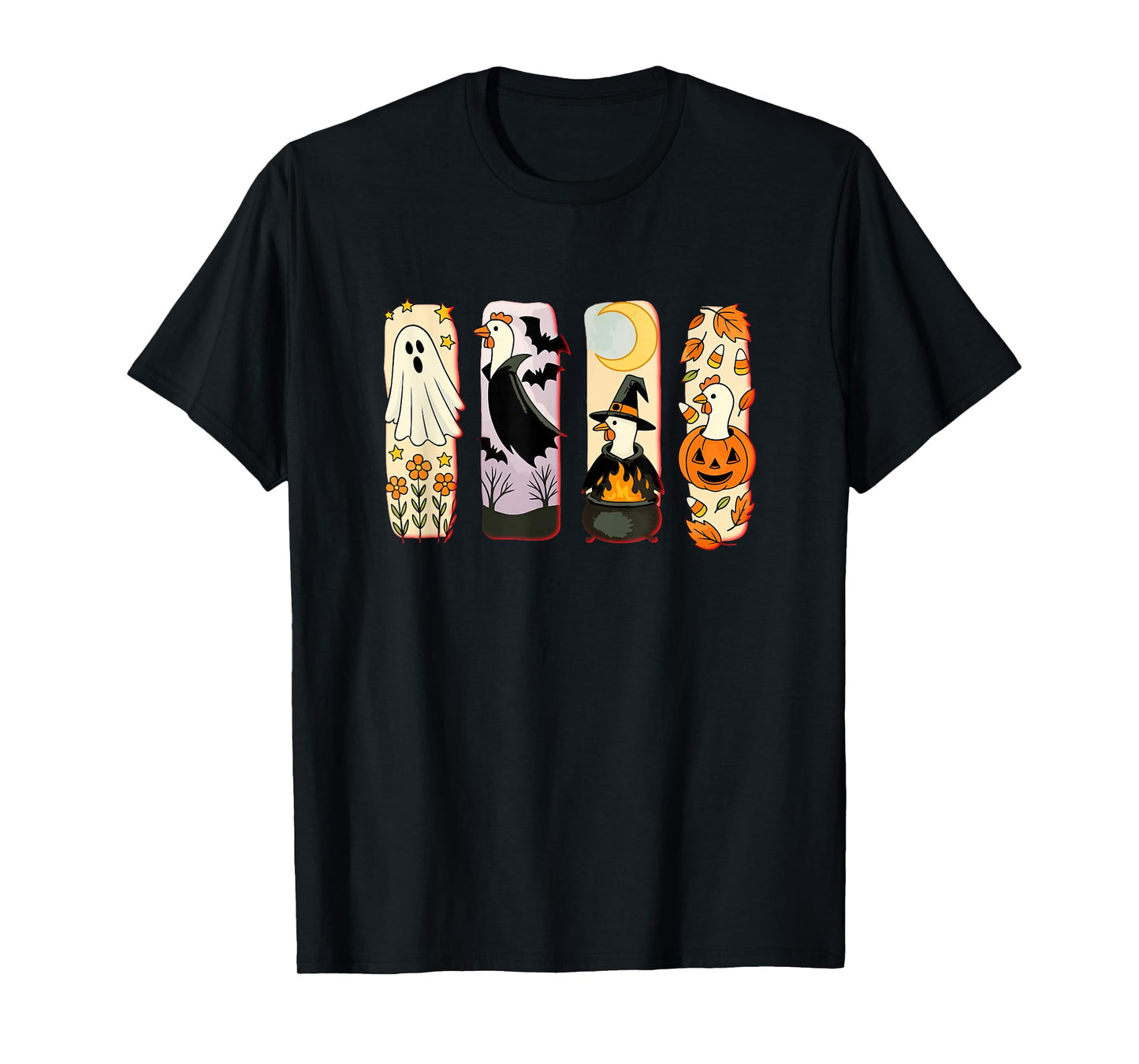 Halloween Collection Chickens Cosplay Witch Carved Pumpkin T-Shirt